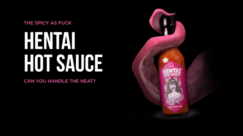 Image de l'un des produits les plus épicés que nous avons créé, la « sauce piquante Hentai »